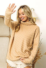 Load image into Gallery viewer, BiBi Checkered Round Neck Thumbhole Long Sleeve Top
