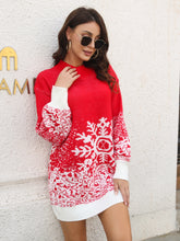 Load image into Gallery viewer, Snowflake Pattern Sweater Dress
