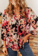 Load image into Gallery viewer, Floral Notched Long Sleeve Shirt
