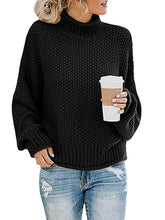 Load image into Gallery viewer, Turtleneck Dropped Shoulder Sweater
