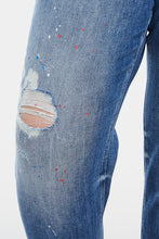 Load image into Gallery viewer, BAYEAS Full Size High Waist Distressed Paint Splatter Pattern Jeans
