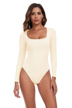 Load image into Gallery viewer, Square Neck Long Sleeve Active Bodysuit
