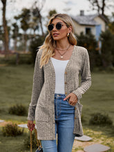 Load image into Gallery viewer, Ribbed Button-UP Cardigan with Pockets
