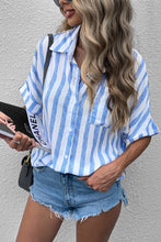 Load image into Gallery viewer, Striped Half Sleeve Shirt
