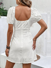 Load image into Gallery viewer, Bow Detail Eyelet Puff Sleeve Dress
