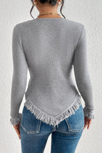 Load image into Gallery viewer, Fringe Detail Round Neck Knit Top
