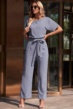 Load image into Gallery viewer, Full Size Tie Waist Straight Leg Jumpsuit
