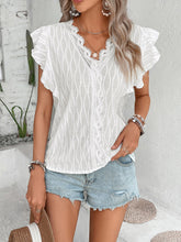 Load image into Gallery viewer, Scalloped V-Neck Butterfly Sleeve Top
