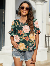 Load image into Gallery viewer, Floral Ruffled Flounce Sleeve Blouse
