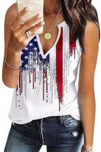 Load image into Gallery viewer, US Flag Notched Neck Tank
