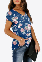 Load image into Gallery viewer, Printed Petal Sleeve V-Neck Blouse
