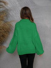 Load image into Gallery viewer, Half Zip Dropped Shoulder Sweater
