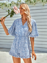 Load image into Gallery viewer, Leopard Ruffled Surplice Romper
