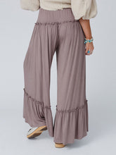 Load image into Gallery viewer, Wide Leg Ruffle Trim Pants
