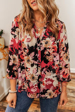 Load image into Gallery viewer, Floral Notched Long Sleeve Shirt
