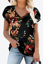 Load image into Gallery viewer, Printed Petal Sleeve V-Neck Blouse
