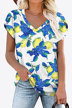 Load image into Gallery viewer, Printed Petal Sleeve V-Neck Blouse
