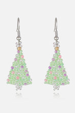 Load image into Gallery viewer, Beaded Christmas Tree Earrings
