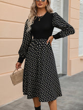 Load image into Gallery viewer, Printed Round Neck Long Sleeve Dress
