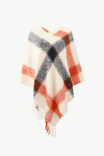 Load image into Gallery viewer, Plaid Fringe Detail Poncho
