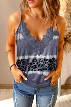 Load image into Gallery viewer, Full Size Leopard Lace Trim Cami

