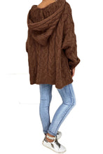 Load image into Gallery viewer, Cable-Knit Hooded Sweater
