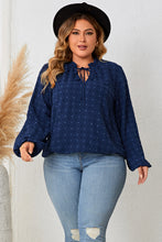 Load image into Gallery viewer, Plus Size Tie Neck Balloon Sleeve Blouse
