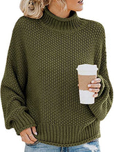 Load image into Gallery viewer, Turtleneck Dropped Shoulder Sweater
