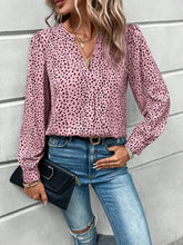 Load image into Gallery viewer, Printed Notched Long Sleeve Blouse
