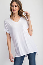 Load image into Gallery viewer, V NECK BASIC HIGH-LOW HEM TOP
