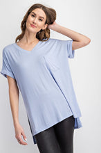 Load image into Gallery viewer, V NECK BASIC HIGH-LOW HEM TOP
