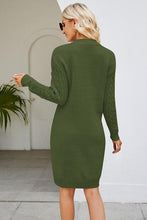 Load image into Gallery viewer, Cable-Knit Long Sleeve Sweater Dress
