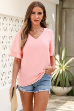 Load image into Gallery viewer, V-Neck Layered Half Sleeve Blouse
