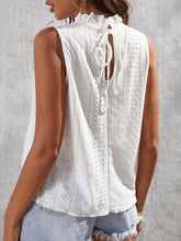 Load image into Gallery viewer, Tied Eyelet Mock Neck Tank
