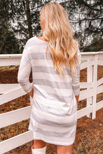 Load image into Gallery viewer, Striped Round Neck Dress with Pockets
