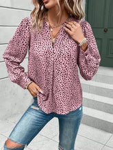 Load image into Gallery viewer, Printed Notched Long Sleeve Blouse
