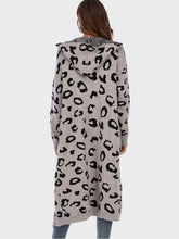 Load image into Gallery viewer, Leopard Hooded Cardigan with Pockets
