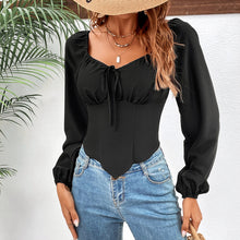 Load image into Gallery viewer, Raglan Sleeve Square Neck Blouse
