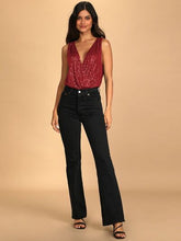 Load image into Gallery viewer, Sequin Surplice Sleeveless Bodysuit
