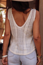 Load image into Gallery viewer, Crochet Deep V Openwork Tank
