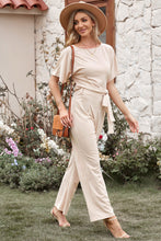 Load image into Gallery viewer, Full Size Tie Waist Straight Leg Jumpsuit
