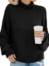 Load image into Gallery viewer, Turtleneck Dropped Shoulder Sweater
