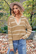 Load image into Gallery viewer, Striped Collared Long Sleeve Sweater
