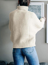 Load image into Gallery viewer, Turtleneck Dropped Shoulder Sweater
