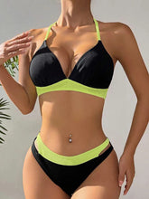 Load image into Gallery viewer, Contrast Halter Neck Two-Piece Bikini Set
