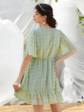 Load image into Gallery viewer, Swiss Dot Surplice Neck Dress
