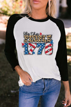 Load image into Gallery viewer, Raglan Sleeve Round Neck WE THE PEOPLE 1776 Graphic Tee
