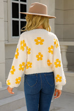 Load image into Gallery viewer, Floral Open Front Fuzzy Cardigan
