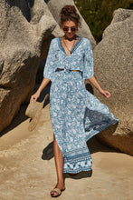 Load image into Gallery viewer, Printed Half Sleeve Top and Slit Skirt Set

