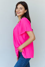 Load image into Gallery viewer, Ninexis Keep Me Close Square Neck Short Sleeve Blouse in Fuchsia
